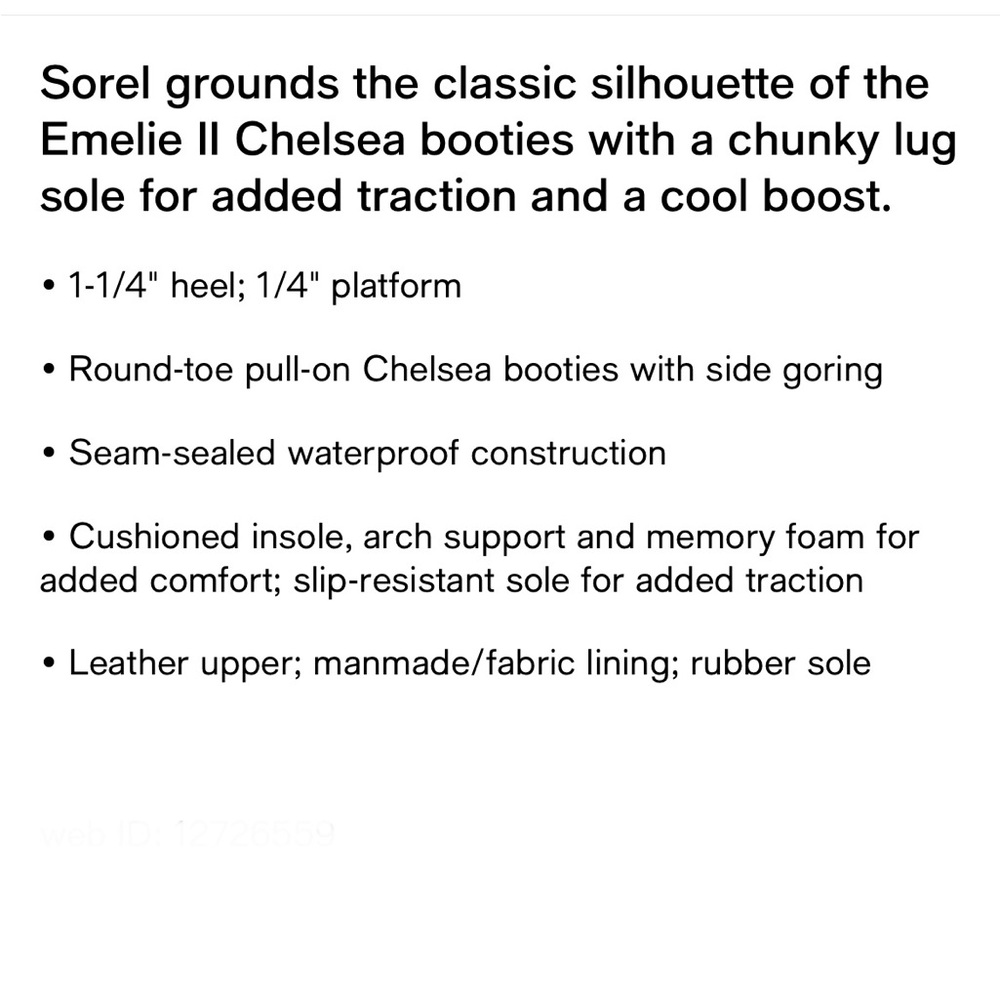 NWT Sorel Emelie Chelsea Booties - Picture 9 of 9